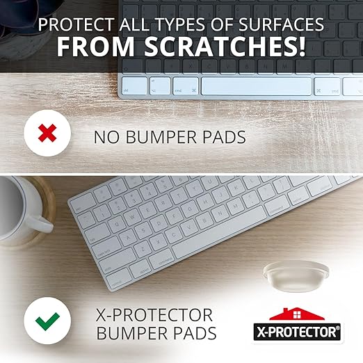 X-Protector Cabinet Door Bumpers 100 PCS – 1/2" Silicone Clear Bumpers – Ideal Cabinet Bumpers – Self-Adhesive Thick Door Silencer – Bumper Pads to Protect Glass & Other Surfaces!