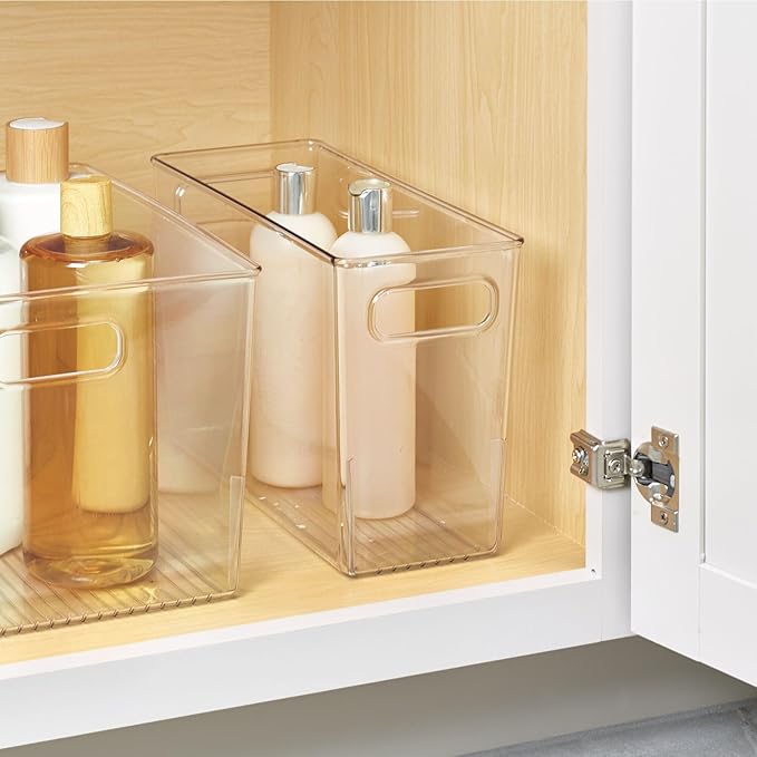 iDesign Tall Plastic Storage Bin with Handles for Fridge or Freezer - Set of 8 - Clear - Made in USA