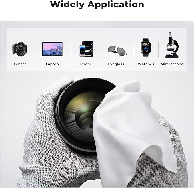 K&F CONCEPT 6 Pack Microfiber Cleaning Cloths for Glasses, Individually Wrapped Lens Cleaner Cloths, Glasses Wipes for Eyeglass, Cameras, iPad, iPhone, TV Screen (6''x6'')
