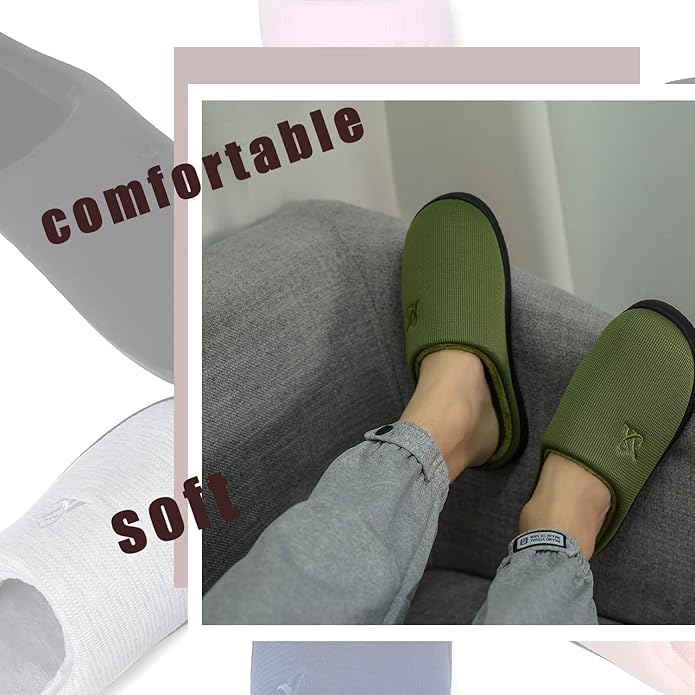 Memory Foam Slippers for Women's and Men's Casual House Shoes