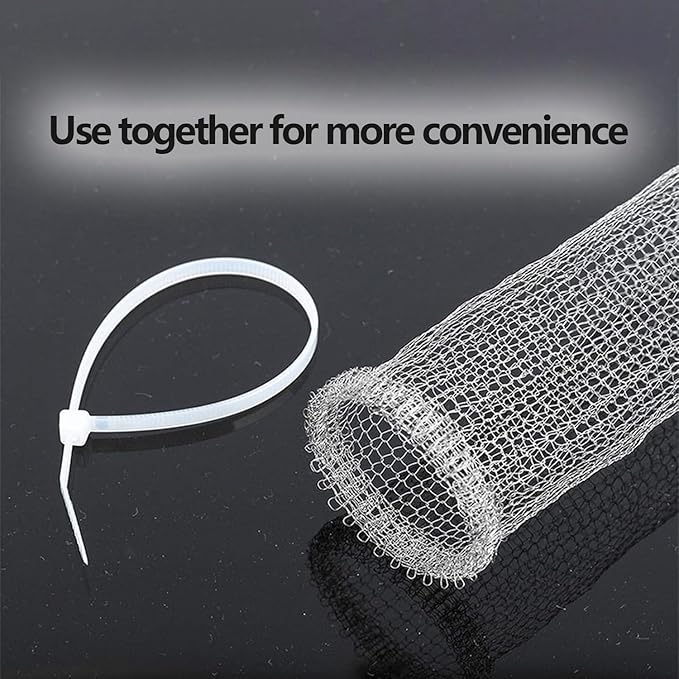 Stainless Steel Lint Traps for Washing Machine Drain Hose – Mesh Filter with Cable Ties for Laundry Sink and Drain Protection(12)