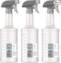 MR.SIGA 24 oz Empty Plastic Spray Bottles for Cleaning Solutions, Heavy Duty Household Reusable Spray Bottles with Measurements and Adjustable Leak Proof Nozzle, 3 Pack