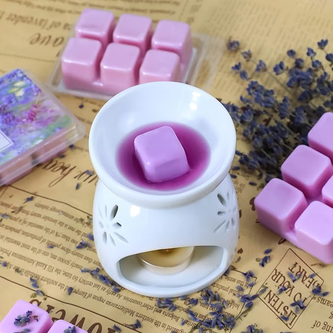 SCENTORINI Lavender Wax Melts Wax Cubes, Lavender Candle Wax Melts Strong Scent, Soy Scented Wax Melts for Wax Warmers Christmas Decor, 2 x 2.5 oz