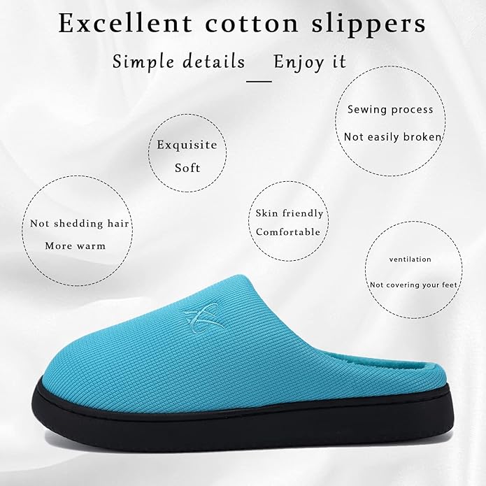 Memory Foam Slippers for Women's and Men's Casual House Shoes