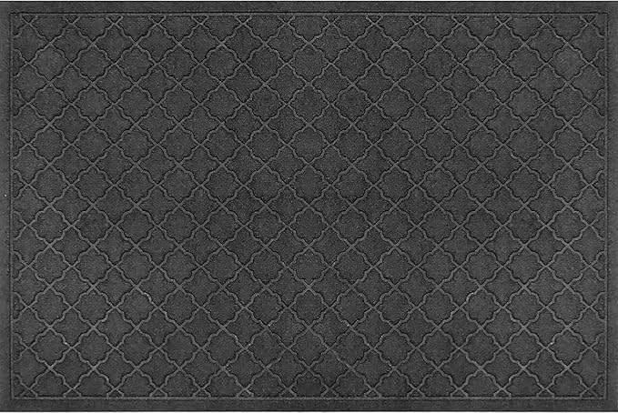 WaterHog Heavy Duty Doorway Mat, 3' x 5', Made in USA, Durable & Skid-Resistant Entryway Mat, Water-Trapping, Indoor/Outdoor Decorative Floor Covering, Cordova Collection, Charcoal