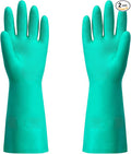 ThxToms Chemical Resistant Nitrile Gloves, Resist Household Acid, Alkali, Solvent and Oil, Latex Rubber Free, 1 Pair Small