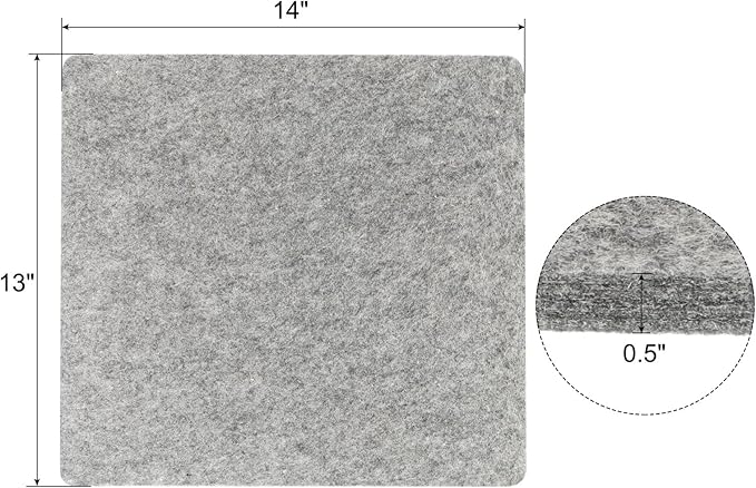 PATIKIL Wool Pressing Mat, 14" x 13" Wool Ironing Pad Blanket 0.5" Thickened Heat Resistant Quilting Ironing Pad for Quilters Sewing Craft, Grey