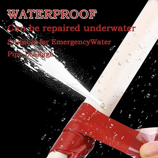 Self Fusing Silicone Tape 2 Rolls 1 in x 5' Red Waterproof Rubber Leak Proof Sealing Rubber Self-amalgamating Tape for Emergency Hot and Cold Water Pipe Repairs and Tool Fixation