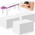 Tegeme 150 Pieces Disposable Massage Table Sheets 31" x 70" Waterproof Bed Sheets Non Woven Bed Cover for Massage Table Beauty Salons Tatto Spa Hotels(White)