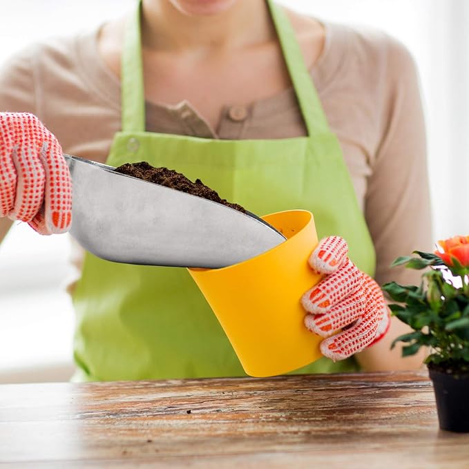 Cast Aluminum Utility Scoop - 58 oz. - Round Bottom, ice scoop For Multi-Purpose Use, With Finger Groove Handle (58 oz.)
