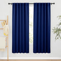 RYB HOME Kitchen Curtain Room Darkening Drapes, Thermal Insulated Curtains for Energy Saving, with Back Tab 2 Haning Methods, Privacy Drapes for Boys' Bedroom, 42 x 72 inch, Navy Blue, 2 Pcs
