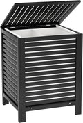 Homykic Bamboo Laundry Hamper with Lid, 120L Large Clothes Laundry Sorter with Removable 2-Section Liner Bag, Raised Laundry Basket Organizer for Clothing, Bathroom, Bedroom, Laundry Room, Black