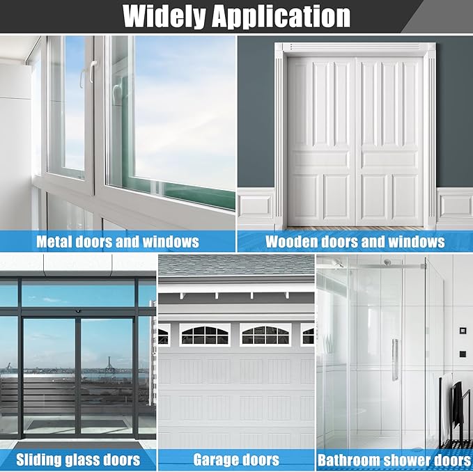 Draft Seal Tape for Doors and Windows 2 in x 20 Ft Silicone Weather Stripping Extra Thick 2mm Door Seal Strip with Strong Adhesive Draft Insulation Stopper Side Seal - White