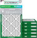 Filterbuy 16x25x2 Air Filter MERV 8 (MPR 700) Dust Defense Replacement (6-Pack), Electrostatic Pleated HVAC AC Furnace Filters, Made in USA (Actual Size: 15.50 x 24.50 x 1.75)
