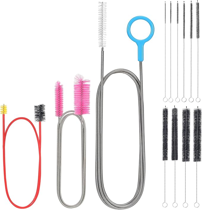 Flexible Pipe Cleaner, Clog Remover for Sink, Household Sewer Hair Brush, Long Drain Brush with Flexible Feeding Tube - 13pcs