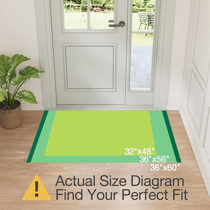LUMI Indoor Door Mat 36"x59", Ultra Thin Low Profile Non-Slip Doormat for Home Entrance, Absorbent & Stain-Resistant Welcome Mats, Washable Entryway Mat for Front Door, Patio, Porch, Grey