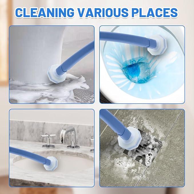10PCS Toilet Wand Refills - Disposable Replacement Heads for Most Toilet Brushes | Hygienic Cleaning Pads | No-Scratch, Quick-Dry & Easy-to-Use (Sponge Cleaning Head)