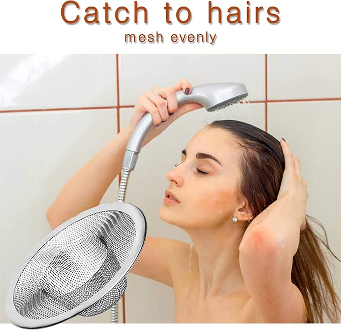 2pcs Heavy Duty Stainless Steel Slop Basket Filter Trap,3.54" Top / 1.65" Mesh Metal Sink Strainer,Perfect for Kitchen Sink/Bathroom Bathtub Wash Basin Floor Drain Balcony Drain Hole,Utility