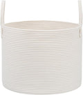 Woven Blanket Basket,65L Large Rope Storage Bin with Handles, Organizer for Blankets Toys Book and Clothes, Laundry Basket for Living Room Bedroom Nursery,White