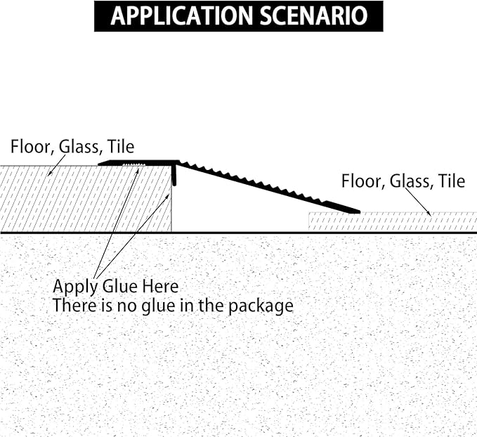 Gaahing Aluminum Floor Transition Threshold Strip, Bridge The Height Gap Between 0.3 to 1.6 inches for Doorway Ramp (2Pcs x 35.4in x 3.9in, Matte Silver)