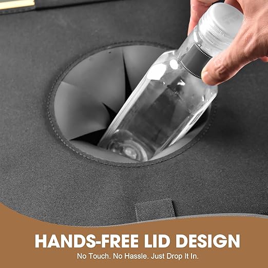 Recycling Bin for Kitchen 26 Gallon 100L, Indoor Recycle Bins with Lid, Hands-Free Access, Sorting Cards for Paper Plastic Glass Metal, Collapsible Waterproof Waste Bin