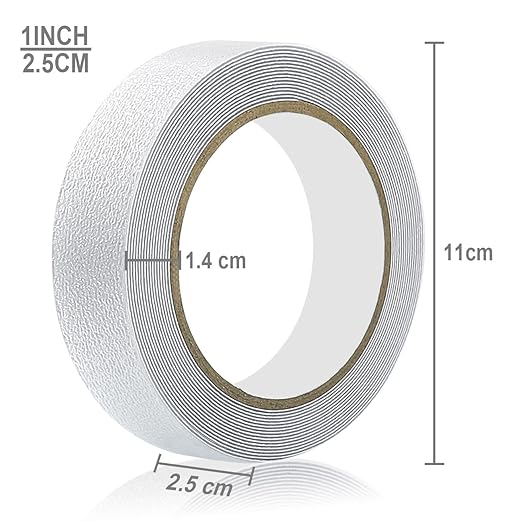 Anti Slip Tape Transparent, More Clear and Comfortable Safety Track Tape (1" Width x 190" Long, Clear)