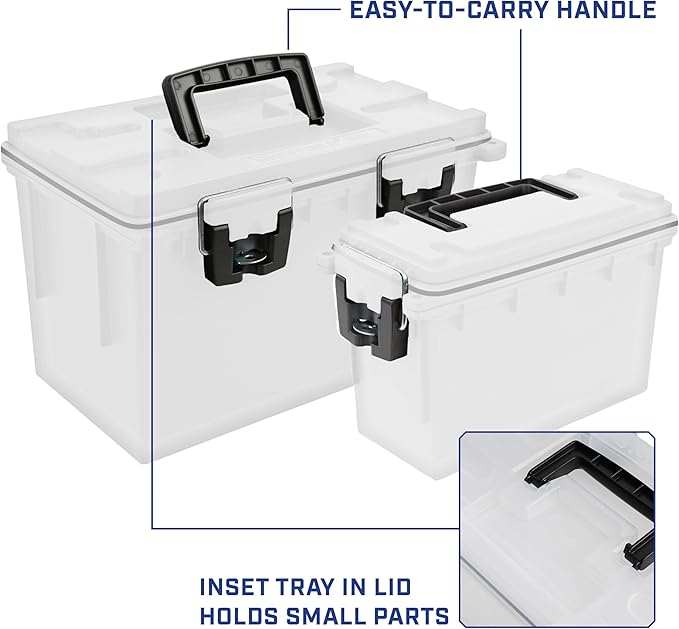 Sheffield 12722 Storage Bins With Lids, 2-Pack Stackable Storage Bins, Made in USA, Lockable and Water-Resistant Containers with Lids, Plastic Containers for Home, Classroom, and Dorm