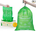 13 Gallon Compostable Trash Bags Liners Drawstring, Heavy Duty Extra Thick 1 Mil, 49.21 Liter, 35 Bags, Tall Kitchen Food Scrap Waste Bag, ASTM D6400
