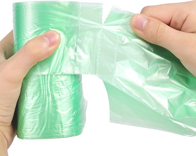 2.6 Gallon Trash Bag 150 Count, Unscented Strong Handle Tie Garbage Bags Fit 10 Litter Trash Can, Three Colors for Kitchen, Bathroom, Bedroom, Office (Green, White, Black)