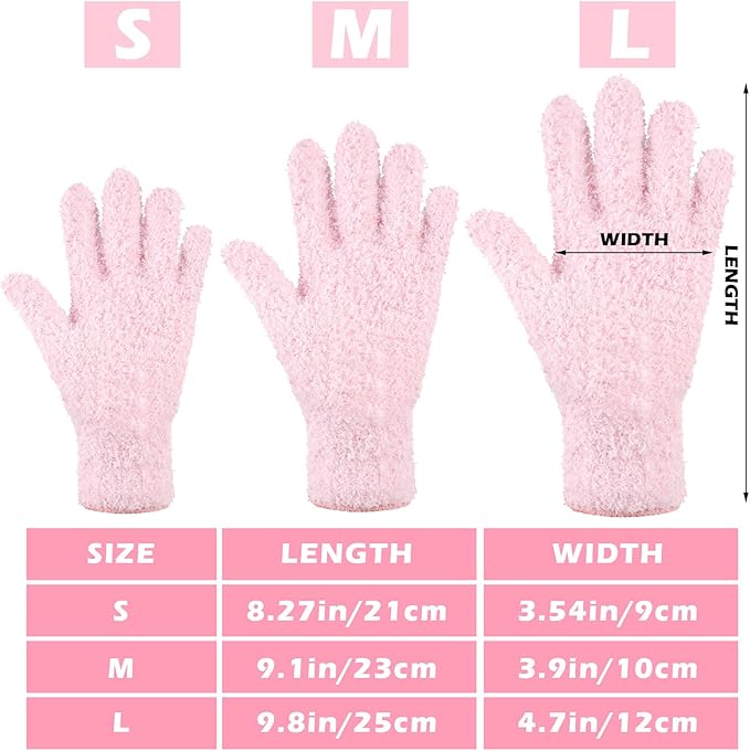 Patelai 3 Pairs Microfiber Plant Dusting Gloves Leaf Cleaning Gloves for Indoor Plants, Blinds, Furniture, House (Large,Green Yellow, Water Blue, Pink)