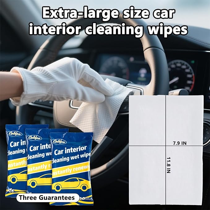 Car Interior Cleaning Wipes, All-Purpose Cleaning Wipes, Cleaning Wipe for Interior Auto Detailing, Multi-Purpose Automotive Wipes for Leather, Dashboard, Steering Wheel, Sofa, etc. 3packs.(60PCS)
