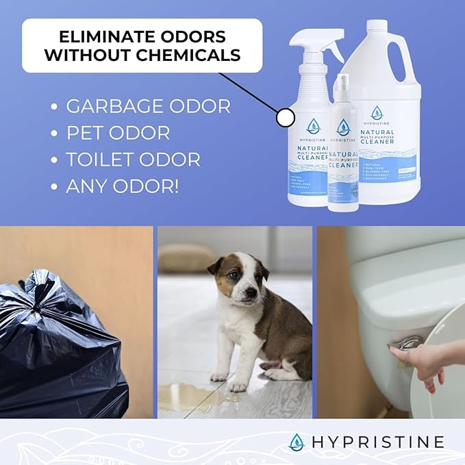 PURE Hypochlorous Acid Spray, Multi-Purpose Cleaner, Superior Shelf Life, 0% Bleach, 0% Alcohol, Food Contact Safe, Eliminate Non-Living Allergens, Remove Pet Odor, Clean Any Surface