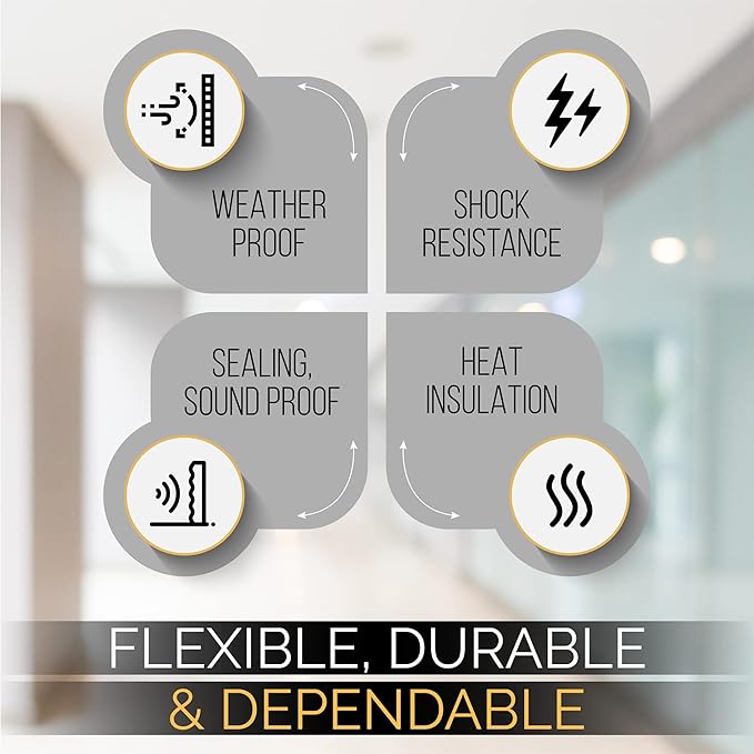 High Density Foam Weather Stripping Door Seal Strip Insulation Tape Roll for Insulating Door Frame, Window, Air Conditioner | Self Adhesive Sealing Weatherstrip (Black, 1/4 in 1/8 in 50 Ft)