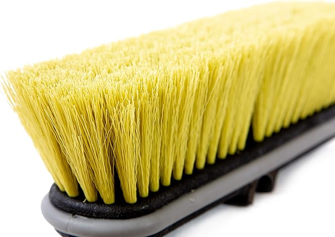 DOCA Scrub Brush 7-30 Ft with Long Handle Extension Pole - Outdoor Broom and Scrubbing Brush for House Floor, Deck, Patio, Car - Medium Brush