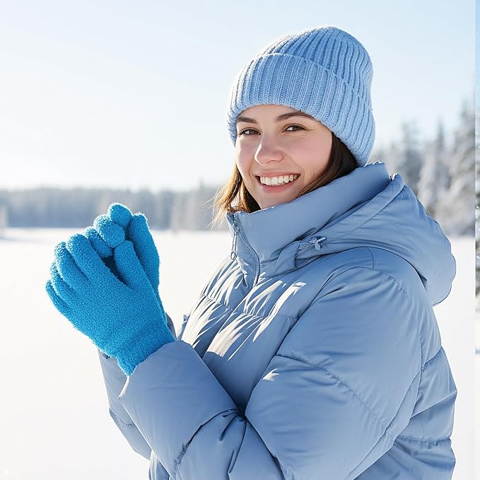 2 Pairs Microfiber Gloves Household Cleaning Glove Plant Dusting Glove Washable Reusable Mittens Gloves for Plants House Cars Blinds Dusting Furniture and Small Objects (Blue)