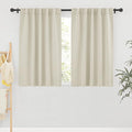 RYB HOME Blackout Curtains & Drapes - Light Block Thermal Insulated Privacy Window Covering for Bedroom Living Room Office, W 42 x L 54 inch, Beige, 2 Panels