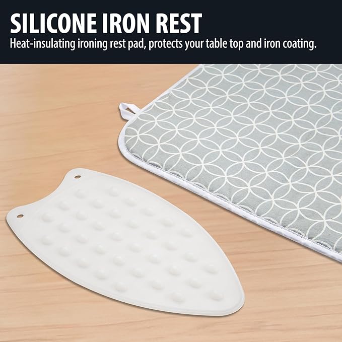 Seiritex Ironing Mat, Portable Ironing Pad 39.4 x 18.9 inch Table Top Iron Board 5 in 1 Travel Iron Blanket for Washer, Dryer, Counter top, Gray