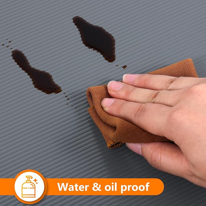 Shelf Liners for Kitchen Cabinets Drawer Liner Non Adhesive Cupboard Mat EVA Material Waterproof Refrigerator Mats Washable Fridge Liner for Cupboard and Desks Liner Gray 17.3 x 236.2 Inches