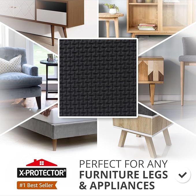 X-PROTECTOR Non Slip Furniture Pads – 24 pcs Premium Furniture Grippers 2"! Best SelfAdhesive Rubber Feet Furniture Feet – Ideal Non Skid Furniture Pad Floor Protectors – Keep Furniture in Place!