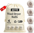 Sheep Wool Dryer Balls 4 Pack XL(2.7") Premium Natural Fabric Softener, Reusable Laundry Dryer Balls for Reducing Drying Time, Static and Wrinkles, Eco-Friendly – 100% New Zealand Wool