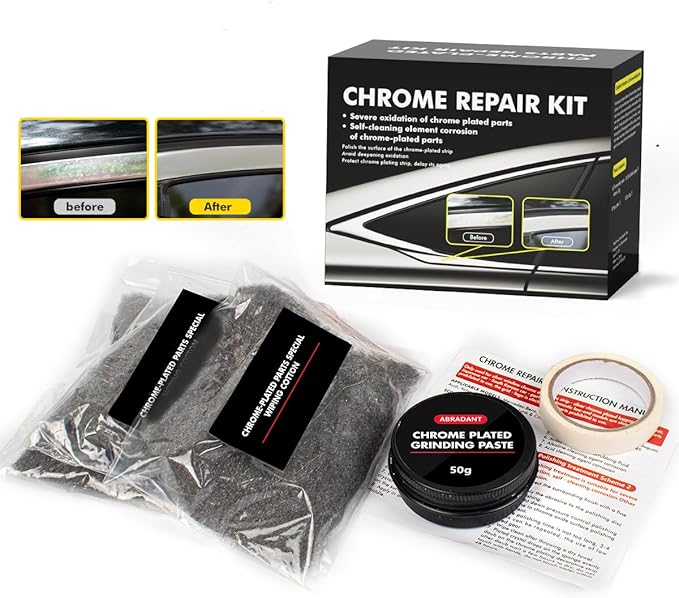 Metal Polish Restorer and Protectant, Chrome Cleaner and Polish for Cars, Removes Oxidation and Discoloration from Metal, Aluminum, Stainless Steel, Brass, Chrome and More