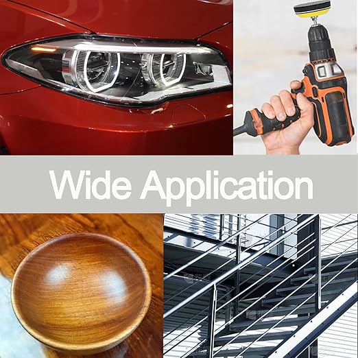 3 Inch Sanding Disc Car Headlight Restoration Kit, 120 Pcs Hook and Loop Wet Dry Sandpaper 60 to 10000 Grits Drill Polishing Buffing Pads Sponge with Rotary Tools for Car Metal Wood Glass