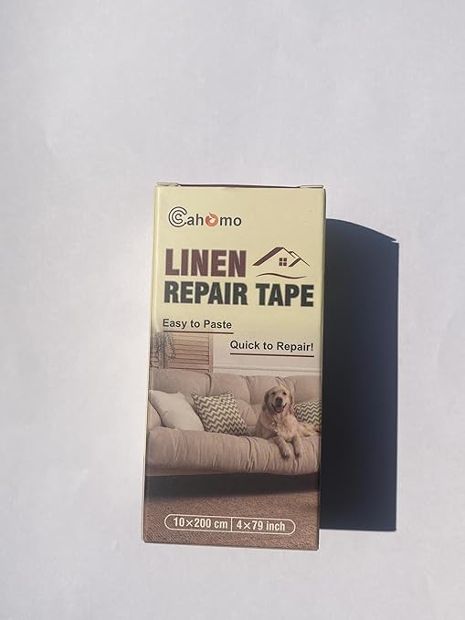Linen Repair Tape 4x79 inch, Self Adhesive Fabric Patches, Linen Patch Tape Kit, Fabric Repair Tape for Couch Sofas, Headboards, Chairs, Pillows, Curtains, Couches - Medium Grey