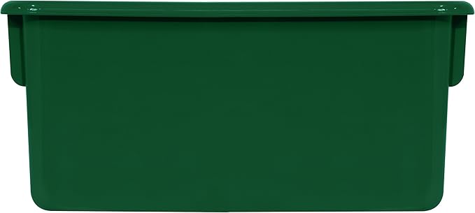 Wood Designs Cubby Storage Bin, Heavy Duty Plastic Containers for Kids Green Cubby Tray Set of 12