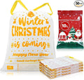 XUXRUS Small Christmas Trash Bags, 3 Gallon Christmas Garbage Bags 50 Count, Holiday Trash Bags, Festive Gold Printed Drawstring Garbage Bags for Kitchen & Bathroom, Holiday Supplies