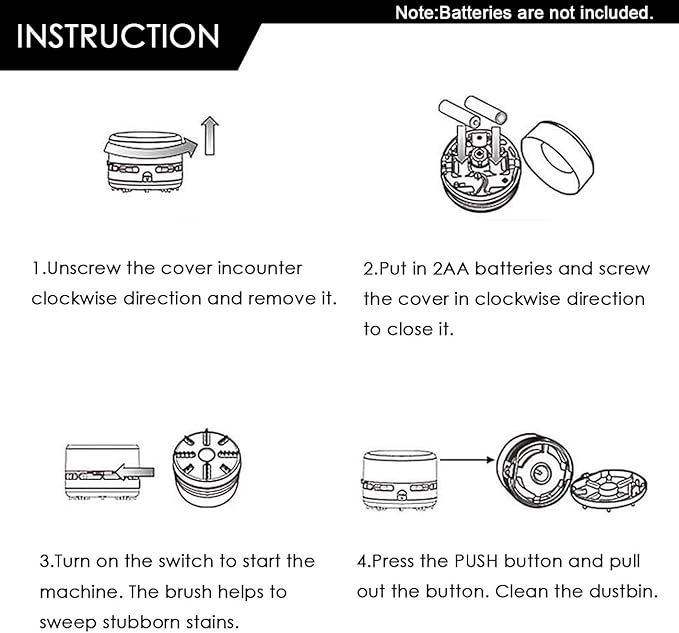Ogrmar Portable Cordless Mini Desktop Vacuum Desk Dust Cleaner/Dust Sweeper for Home Office Keyboard (Black)