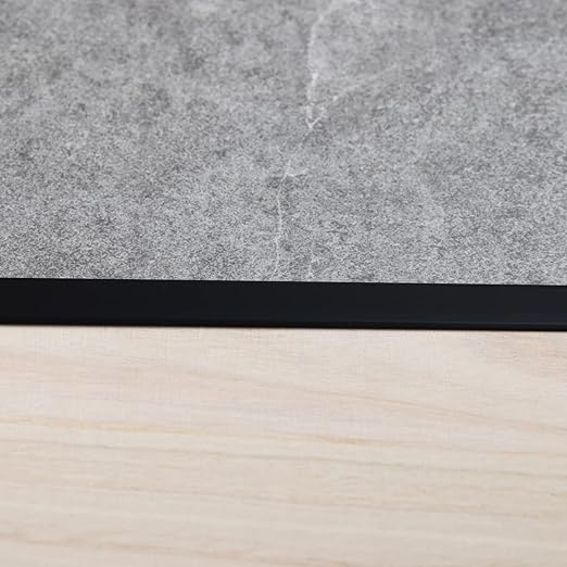 3Pcs Aluminum T Molding Trim & Floor Transition Strips, Flat Divider Strip for Door Threshold and Joining Flooring Gaps of Laminate Planks Tile (2.9Ft x 0.8In, Matte Black)