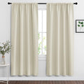 RYB HOME Curtains for Bedroom 72 inches Long, Blackout Thermal Insulating Window Treatment Drapes for Living Room Bathroom Basement Laundry Classroom, W 34 x L 72, Beige, 2 Panels