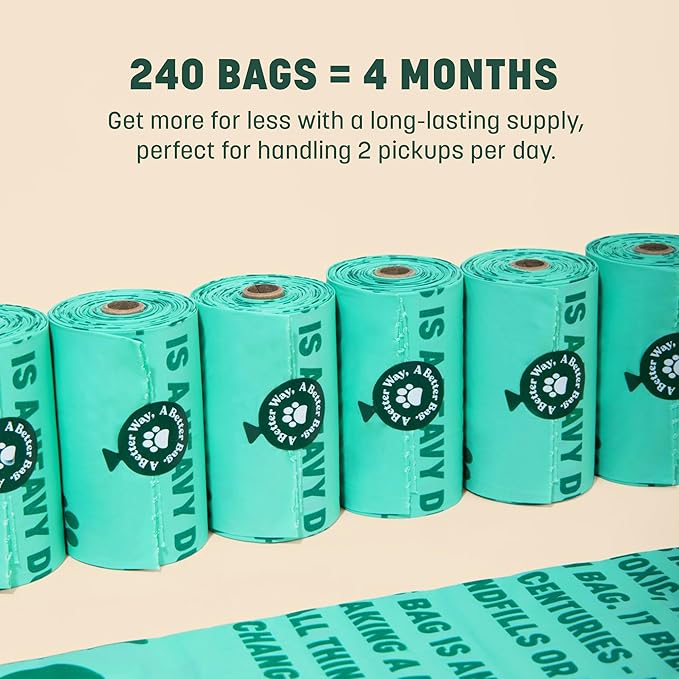 HoldOn Pet Waste Bags - Unscented Leak Proof & Tear Resistant Dog Poop Bags Extra Thick Durable (2 Pack)