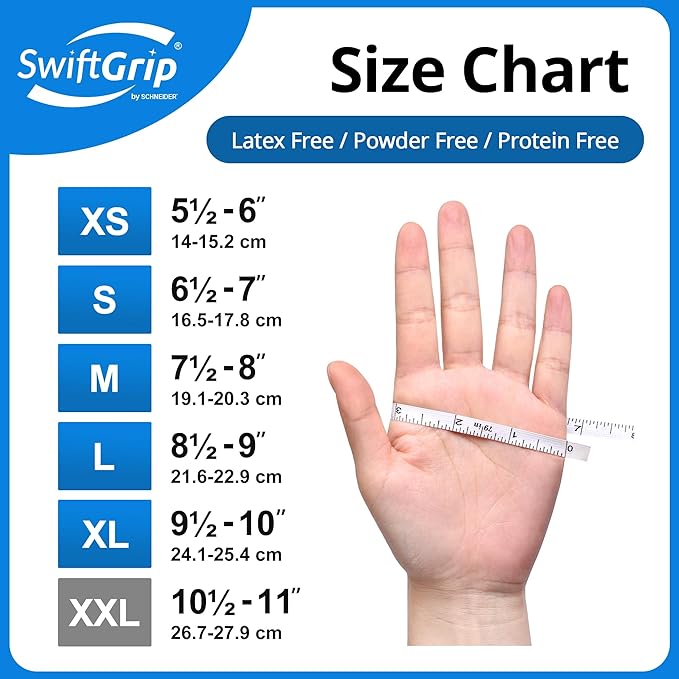 Disposable Nitrile Exam Gloves, Blue, Nitrile Gloves Disposable Latex Free, Medical Gloves, Cleaning Gloves, Food-Safe Rubber Gloves, Powder Free, Non-Sterile, 100-ct Box (Large)
